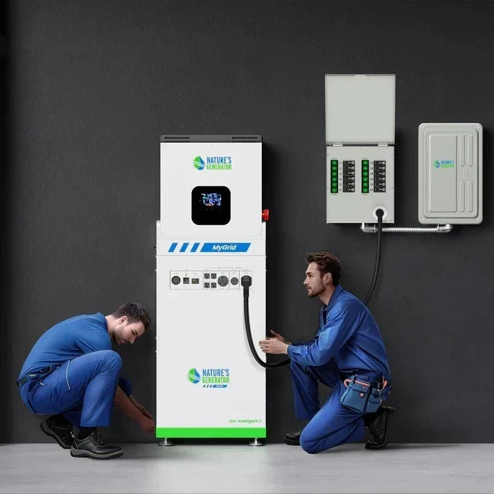 Natures Generator MyGrid 10k + 8 x 410W Rigid Panels + 50A Manual Transfer Switch + GFCI Box + Smart Plug
