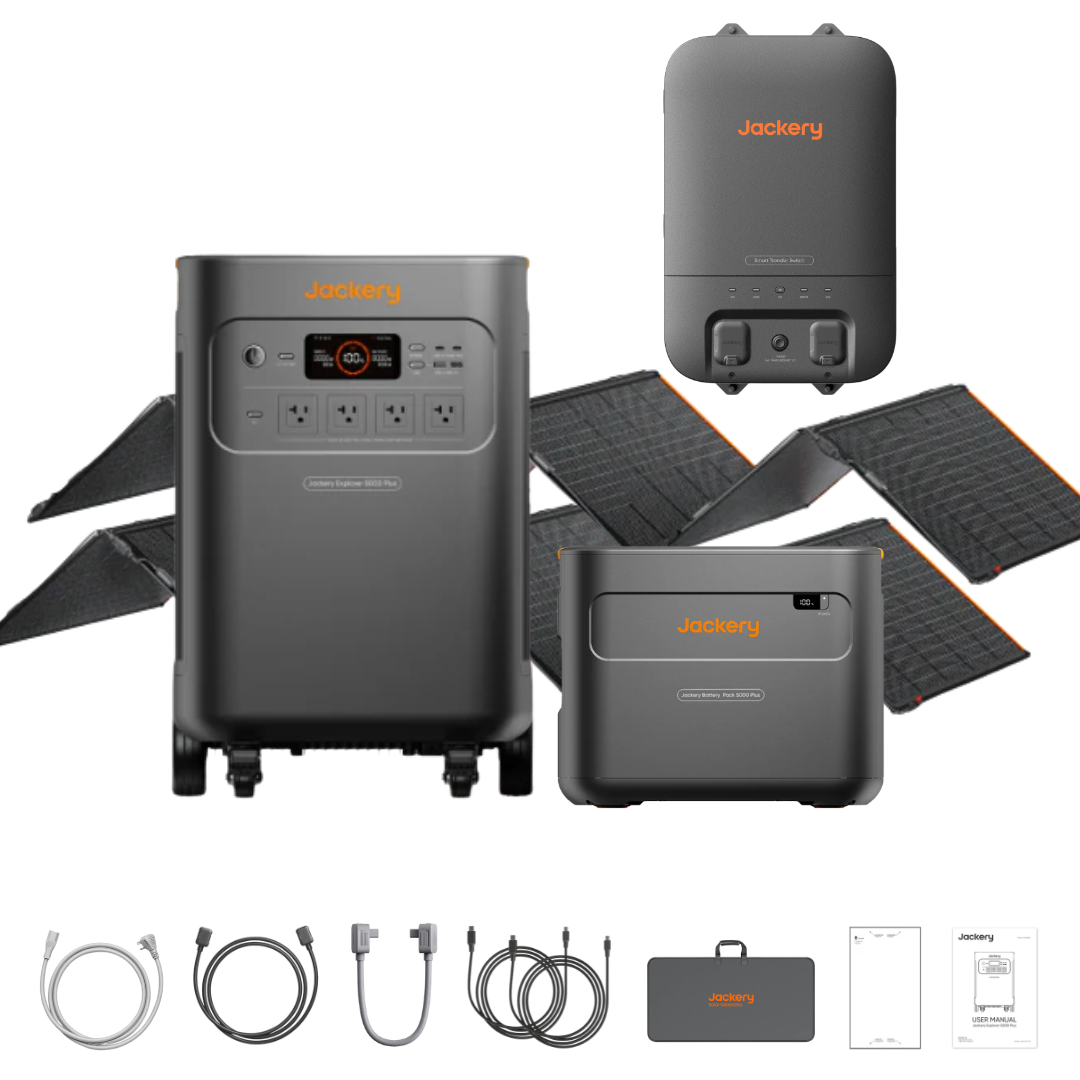 Jackery Explorer 5000 Plus (10kWh) Solar Generator + 2 x SolarSaga 500 X + Smart Transfer Switch