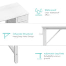 Lufeiya Computer Writing Desk 4 Fabric Drawers 100cm Warm White