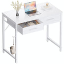 Pamray S11 80cm Computer Desk with 2 Drawers White