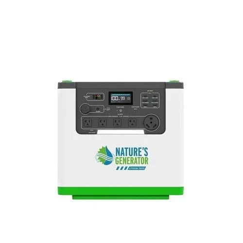 Natures Generator 2 x Lithium 3600 Solar Generator With 4 x 410W Monocrystalline Solar Panel