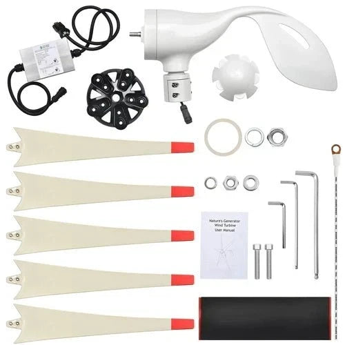 Natures Generator Lithium 3600 With Power Pod + 4 x 100W Monocrystalline Solar Panel + Wind Turbine