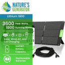 Natures Generator Lithium 1800 Solar Generator + 200W Folding Solar Panel