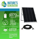 Natures Generator Lithium 3600 Solar Generator With 2 x 100W Monocrystalline Solar Panel