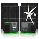Natures Generator Lithium 6000 Solar Generator With 410W Rigid Solar Panels + Wind Turbine